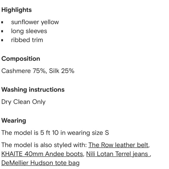 New Iris Von Arnim Cashmere Silk Yellow Crew Neck Sweater - Picture 11 of 11